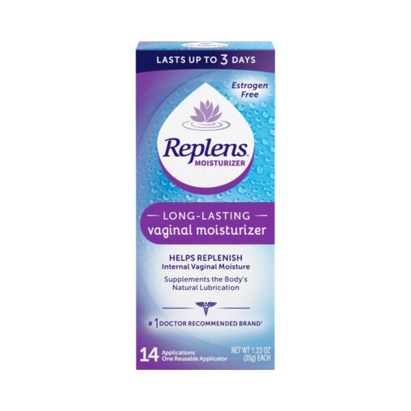 Replens Long Lasting Vaginal Moisturizer, 14 Applications 1.23 oz (Pack of 2)