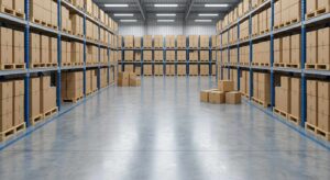 Wholesale warehouse storing bulk wellness products ready for distribution